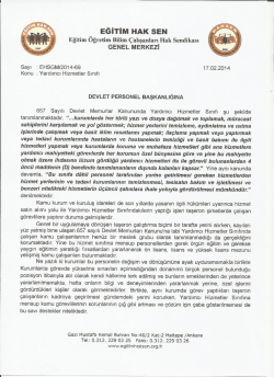 Devlet Personel Başkanlığına Başvurumuz - Eğitim Hak-Sen