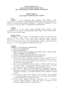 İ&ccedil;işleri Bakanlığı Bilgi İşlem Daire Başkanlığı Bilgi Sistemleri