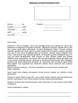 Bilgisayarli Tomografi Aydinlatma formu Kilonuz