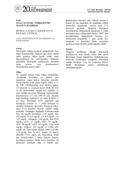 P-40 OLGU SUNUMU: N&Ouml;ROLEPTİK MALİGN SENDROM ŞENKAL