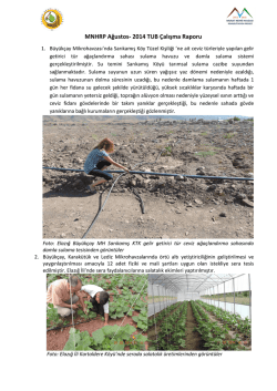 Ağustos - 2014 Aylık &Ccedil;alışma Raporu i&ccedil;in tıklayınız.