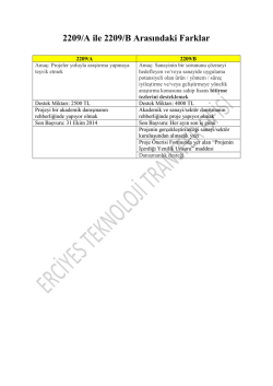 2209/A ile 2209/B Arasındaki Farklar