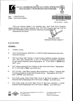 ANTALYA B.şEHİR BELEDİYESİ AsAT GENEL M&Uuml;D&Uuml;RL&Uuml;Ğ&Uuml;