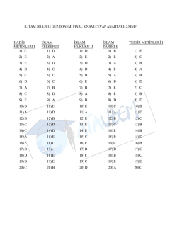 HADİS METİNLERİ I İSLAM FELSEFESİ İSLAM