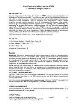 Adana Fotoğraf Amat&ouml;rleri Derneği (AFAD) 2. Uluslararası