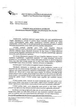 EK:Aile ve Sosyal Politikalar Bakanlığı, Engelli ve Yaşlı Hizmetleri