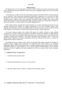 ANLAMA MİMAR SİNAN Bir Mimar Sinan eseri olan Şehzadebaşı