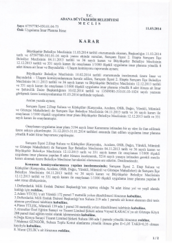 rc. ADANA B&Uuml;Y&Uuml;KŞEHİR BELEDİYESİ M E C L İ s sayı:67597785