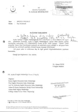 sağlık m&uuml;d&uuml;rl&uuml;ğ&uuml;nden gelen yazı