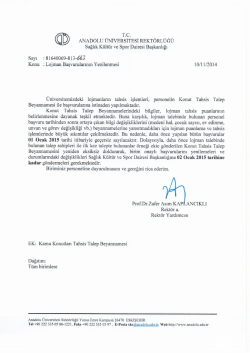 T.C. &reg; ANADOLU &Uuml;NİVERSİTESİ REKT&Ouml;RL&Uuml;Ğ&Uuml; Sağlık K&uuml;lt&uuml;r ve