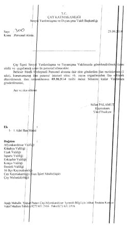 Çay İlçesi Sosye sözlü ve uygulamall sin
