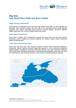 A&ccedil;ık Deniz Boru Hattı i&ccedil;in Boru Temini