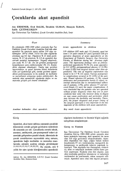 Erdener A, Balık E, Ulman İ, İlhan H, &Ccedil;etinkurşun S. &Ccedil;ocuklarda akut