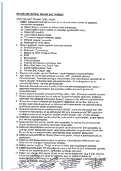 &Uuml;RoDiNAMi sisTEMi TEKNİK sARTNAMEsi VAZGE&Ccedil;İLMEZ TEKNİK