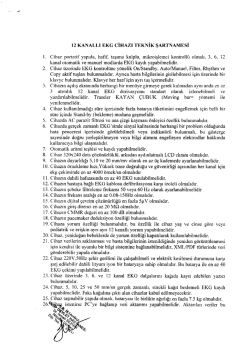 12 KANALLI EKG cİHAzı TEKNİK şARTNAMEsİ
