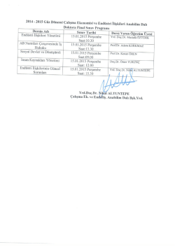 End&uuml;stri İlişkileri Y&ouml;netimi 15.01.2015 Perşembe de- DO&Ccedil;-Df