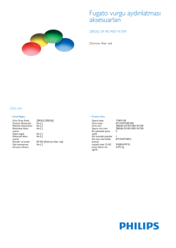 Product Leaflet: Renk filtresi Koyu kırmızı, yeşil, mavi ve sarı