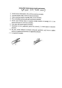 ı-ıııısT` &ouml;N&Uuml; YEMEK MAsAsı TEKNİK şARTNAMEsi