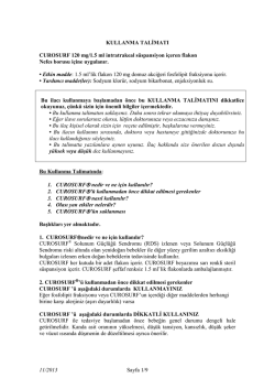 Curosurf 120 mg/1.5 ml İntratrakeal S&uuml;spansiyon İ&ccedil;eren Flakon KT