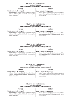 LK&Ccedil;A&frasl; FELSEFES&lsaquo; DERS K&lsaquo;TABINA &lsaquo;L&lsaquo;fiK&lsaquo;N DO&frasl;RU YANLIfi CETVEL&lsaquo;