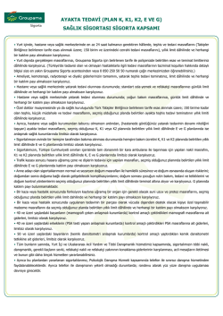 AYAKTA TEDAVİ (PLAN K, K1, K2, E VE G
