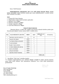 Konu: Teklif İstenmesi M&uuml;d&uuml;rl&uuml;ğ&uuml;m&uuml;zde kullanılmakta olan 16 K