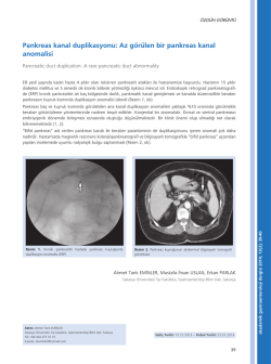 Pankreas kanal duplikasyonu: Az görülen bir pankreas kanal