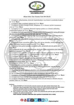 Otizm Erken Tanı Tarama Testi (M