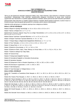 Bankacılık Hizmetleri S&ouml;zleşmesi Bilgilendirme Formu