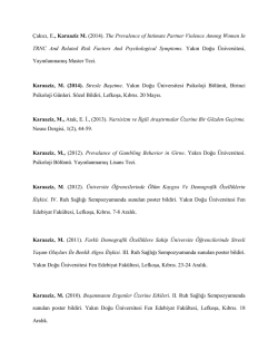 &Ccedil;akıcı, E., Karaaziz M. (2014). The Prevalence of Intimate Partner