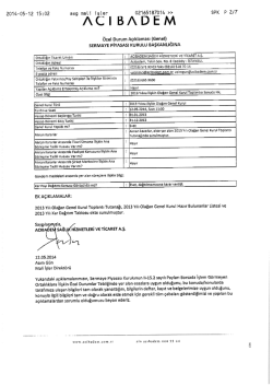 Olağan Genel Kurul Toplantı Tutanağı