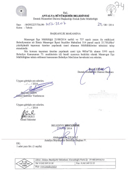 G&uuml;ndemin 74.Maddesi - Antalya Belediyesi