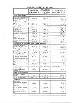 2014 Yılı Fen İşleri M&uuml;d&uuml;rl&uuml;ğ&uuml; Hizmetleri &Uuml;cret Tarifesi