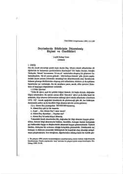 Deyimlerde BiIdirtnin D~zenleniş Bi&ccedil;imi ve Ozellikleri