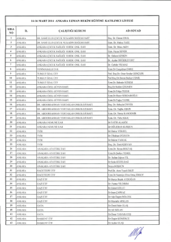 14-16 mart 2014 ankara uzman hekim eğitimi katılımcı listesi