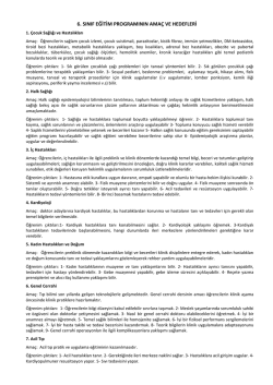 Eğitim Programının Ama&ccedil; ve Hedefleri