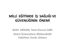 milli eğitimde iş sağlığı ve g&uuml;venliğinin &ouml;nemi