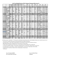 Acil Tıp Kliniği Haziran 2014 Çalışma Programı (Revizyon 2)