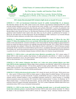 By Clive James, Founder and Emeritus Chair, ISAAA 2013 yılında