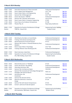 Page 1 3 March 2014 Monday 4 March 2014 Tuesday 5 March 2014