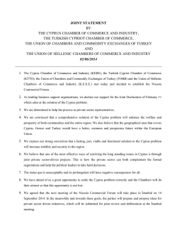 joınt statement by the cyprus chamber of commerce and