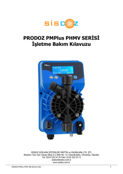 PROSOZ PM-Plus PHMV İşletme Bakım Klavuzu (TR)