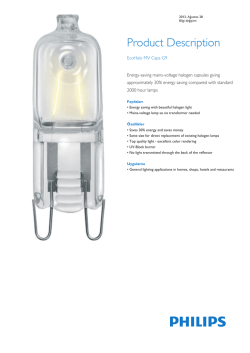 Product Familiy Leaflet: EcoHalo MV Caps G9