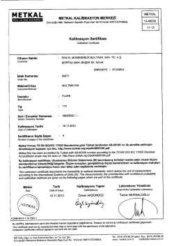 Kalibrasyon Multimetre Fluke 2014 - SAN