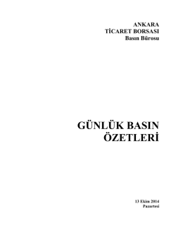 4-13/10/2014 Basın &Ouml;zetleri