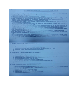 KAPASİTE BİLGİLERİ B&Ouml;L&Uuml;M&Uuml;N&Uuml;N DOLDURULMASINA İLİŞKİN