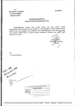 6. İCRA DAİRESİ 2014/631 TLMT. PENDİK BELEDİYESİ