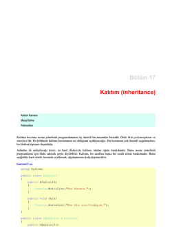 Bölüm 17 Kalιtιm (inheritance)