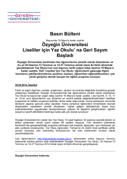 na Geri Sayım Başladı - Özyeğin Üniversitesi