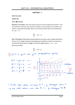 MAT 210 - DIFFERENTIAL EQUATIONS